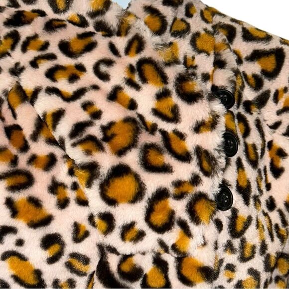 Playing for Keeps Faux Fur Leopard Print Pullover Sweater Womens Size Large NWOT - Picture 8 of 13